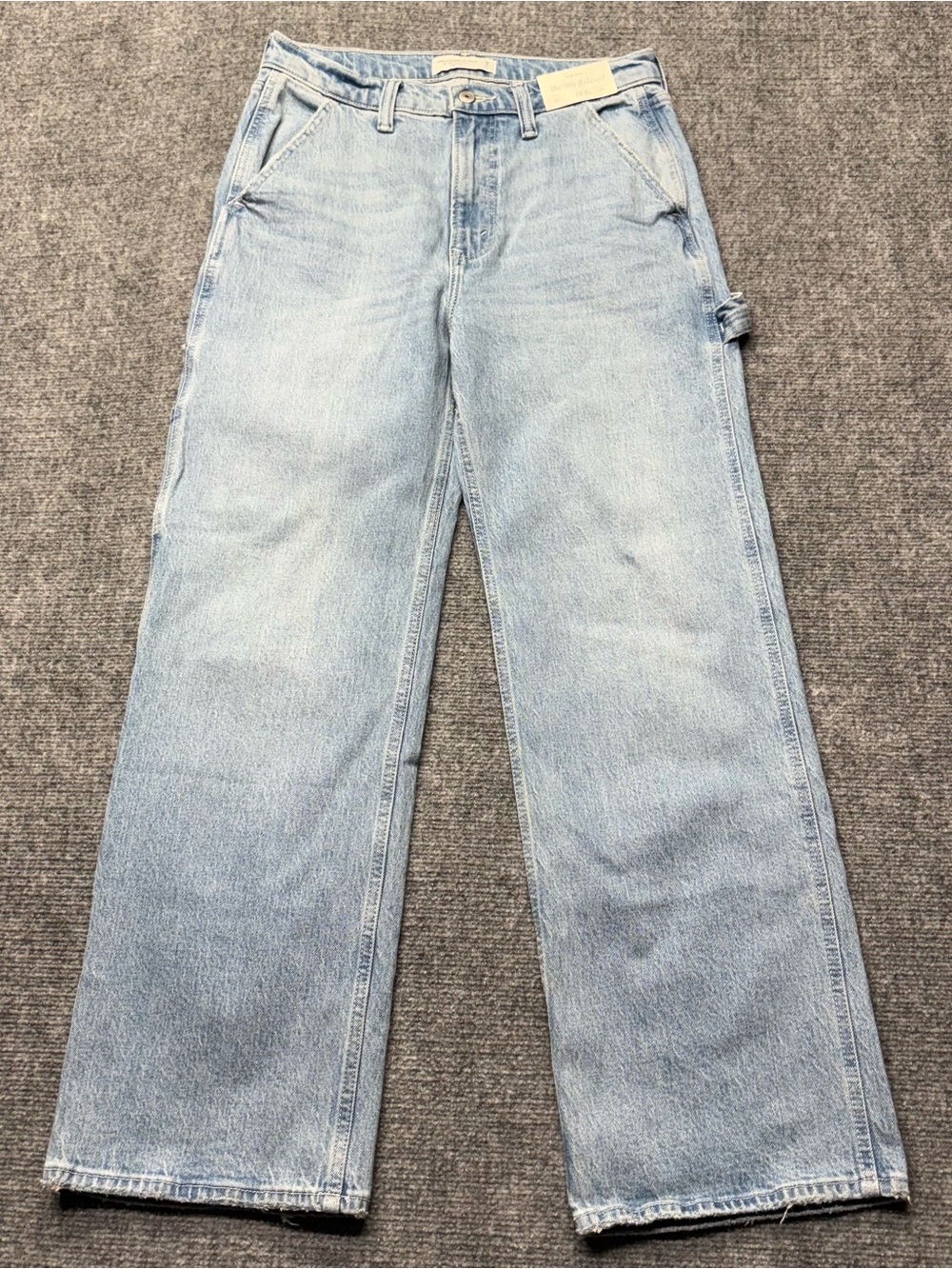 Abercrombie Fitch Jeans Womens 28/6S Blue 90's Relaxed High Rise Carpenter NEW